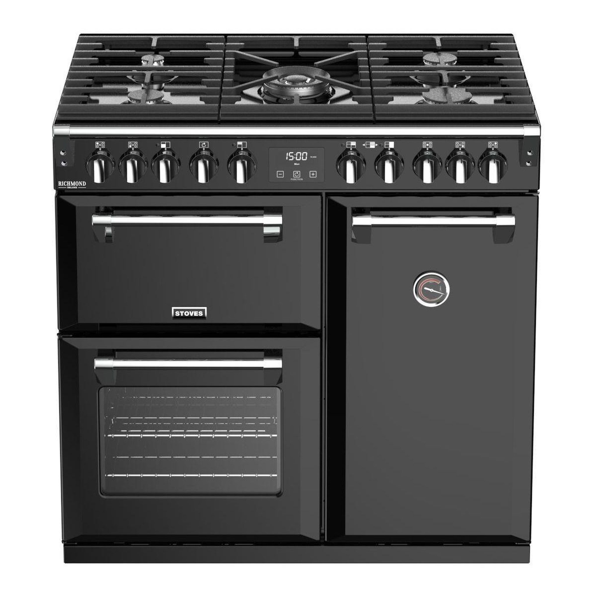 Voir la diapositive 3 : STOVES Piano de cuisson gaz RICHMOND DELUXE 90 DFT NOIR