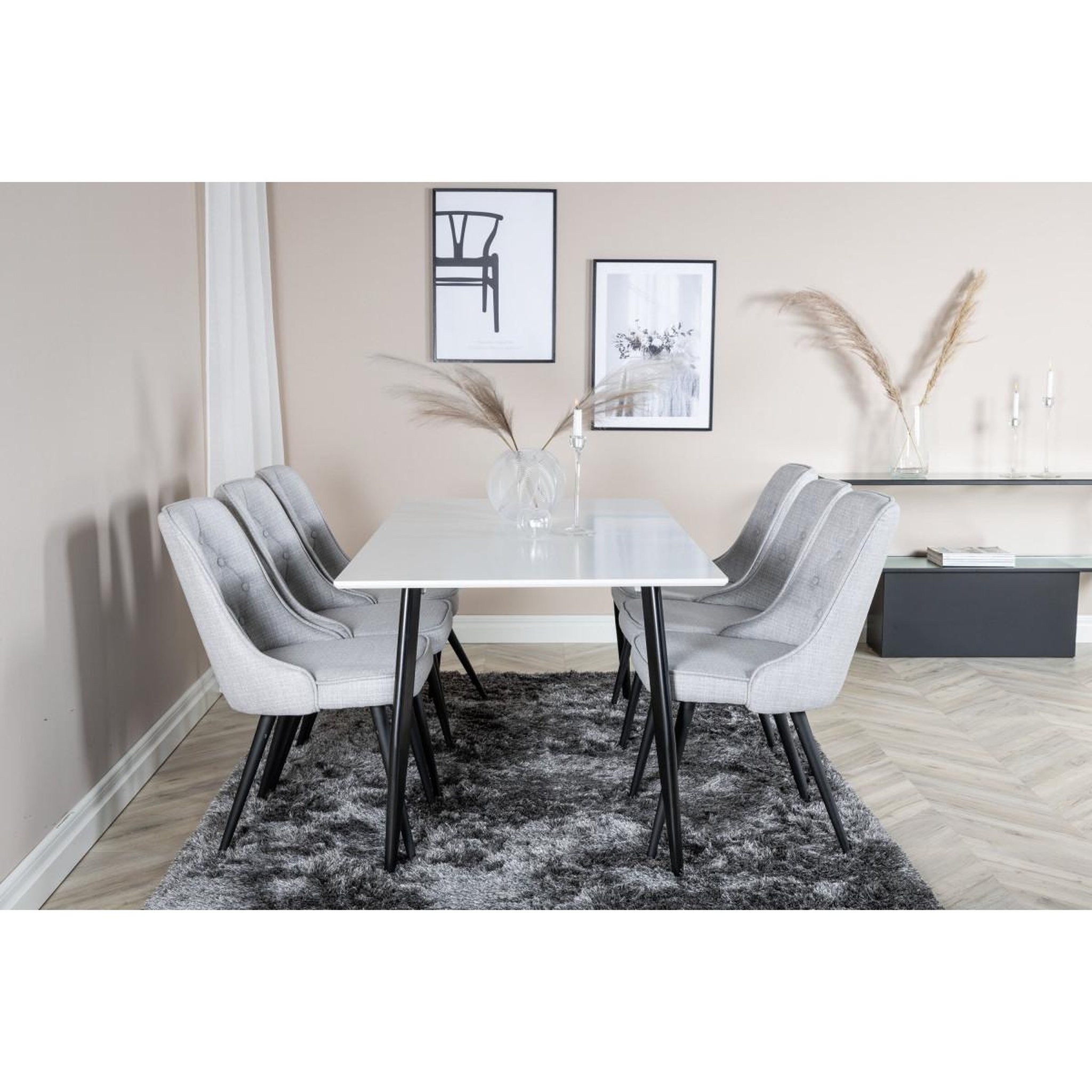 Voir la diapositive 6 : Paris Prix Table à manger  polar  180cm blanc & noir