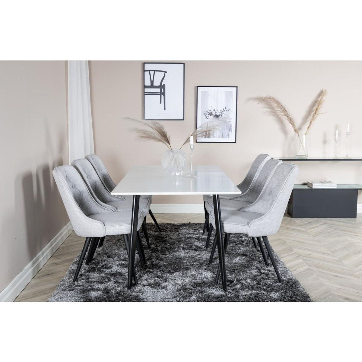 Paris Prix Table à Manger  Polar  180cm Blanc & Noir