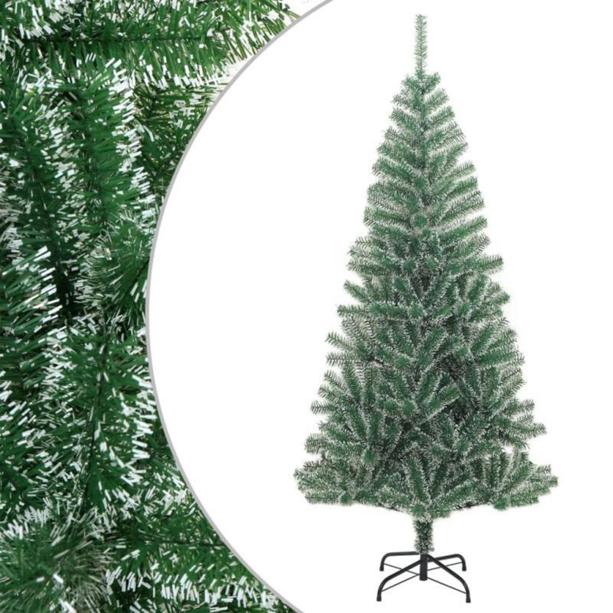 VIDAXL Sapin de Noël artificiel avec neige floquée vert 210 cm