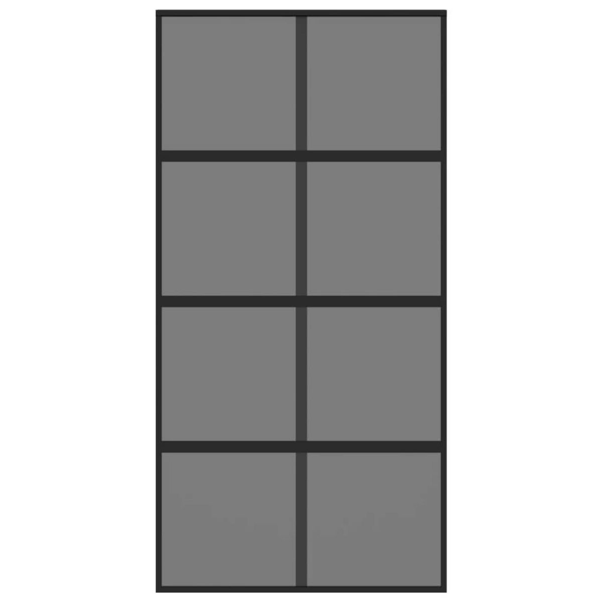 VIDAXL Porte coulissante noir 102,5x205 cm verre trempe aluminium