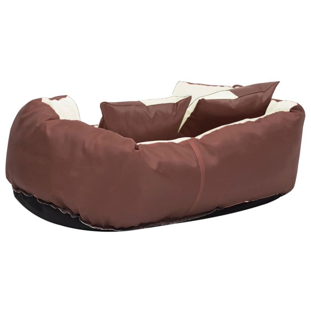 VIDAXL Coussin reversible lavable de chien Marron et creme 65x50x20 cm