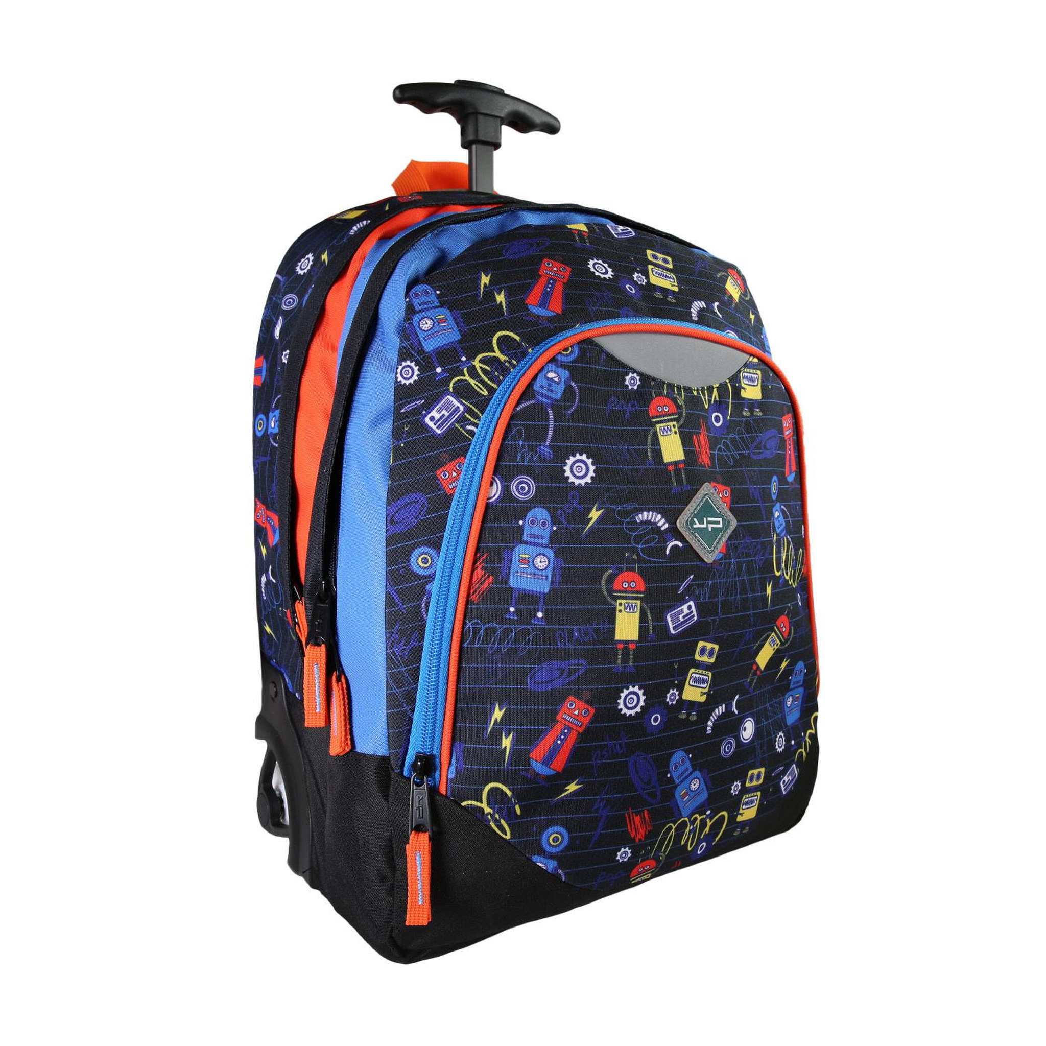 Voir la diapositive 2 : BODYPACK Bodypack - Sac à Dos à Roulettes Recyclé Robot - 2 Compartiments - Poches Multiples - Dos Mousse - Roues Lumineuses - Garçon - Sac à dos Scolaire Primaire