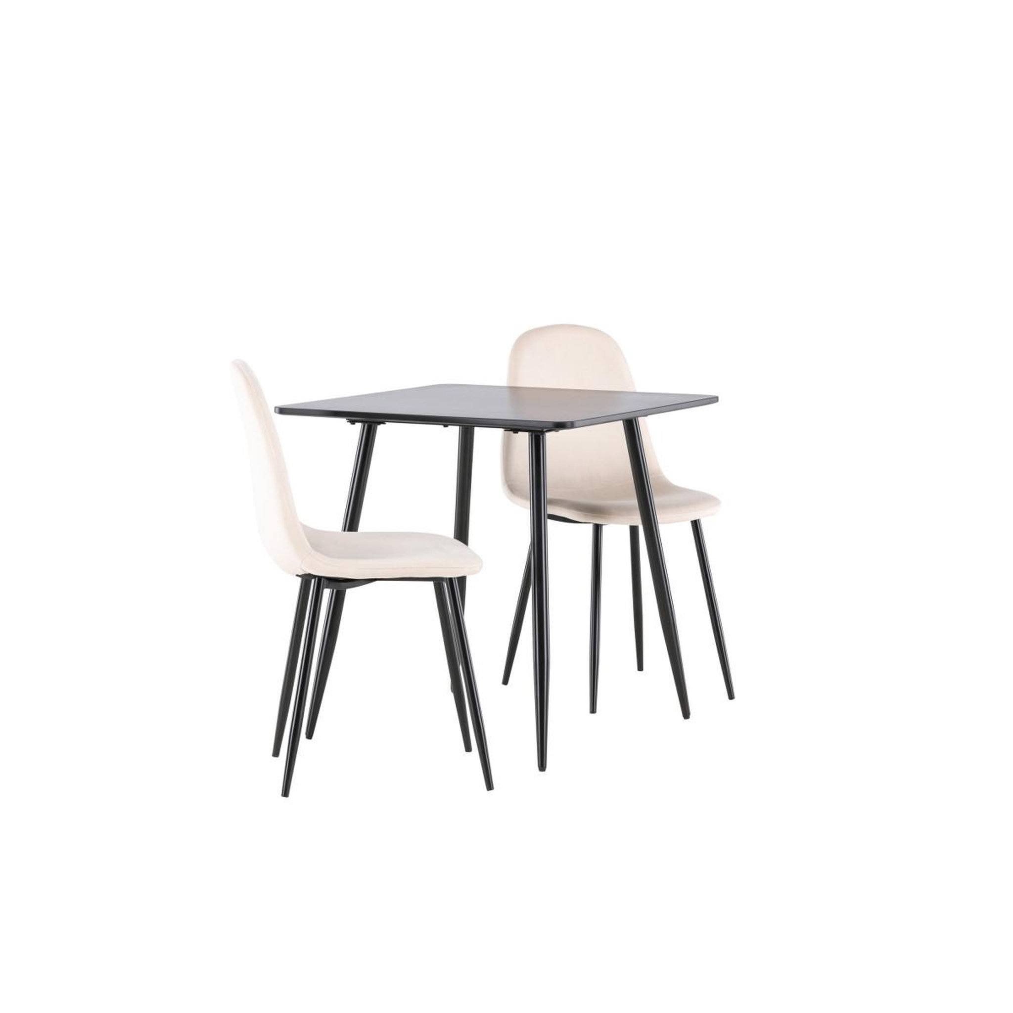 Voir la diapositive 3 : Paris Prix Ensemble table à manger & 2 chaises  polar  75cm noir & beige