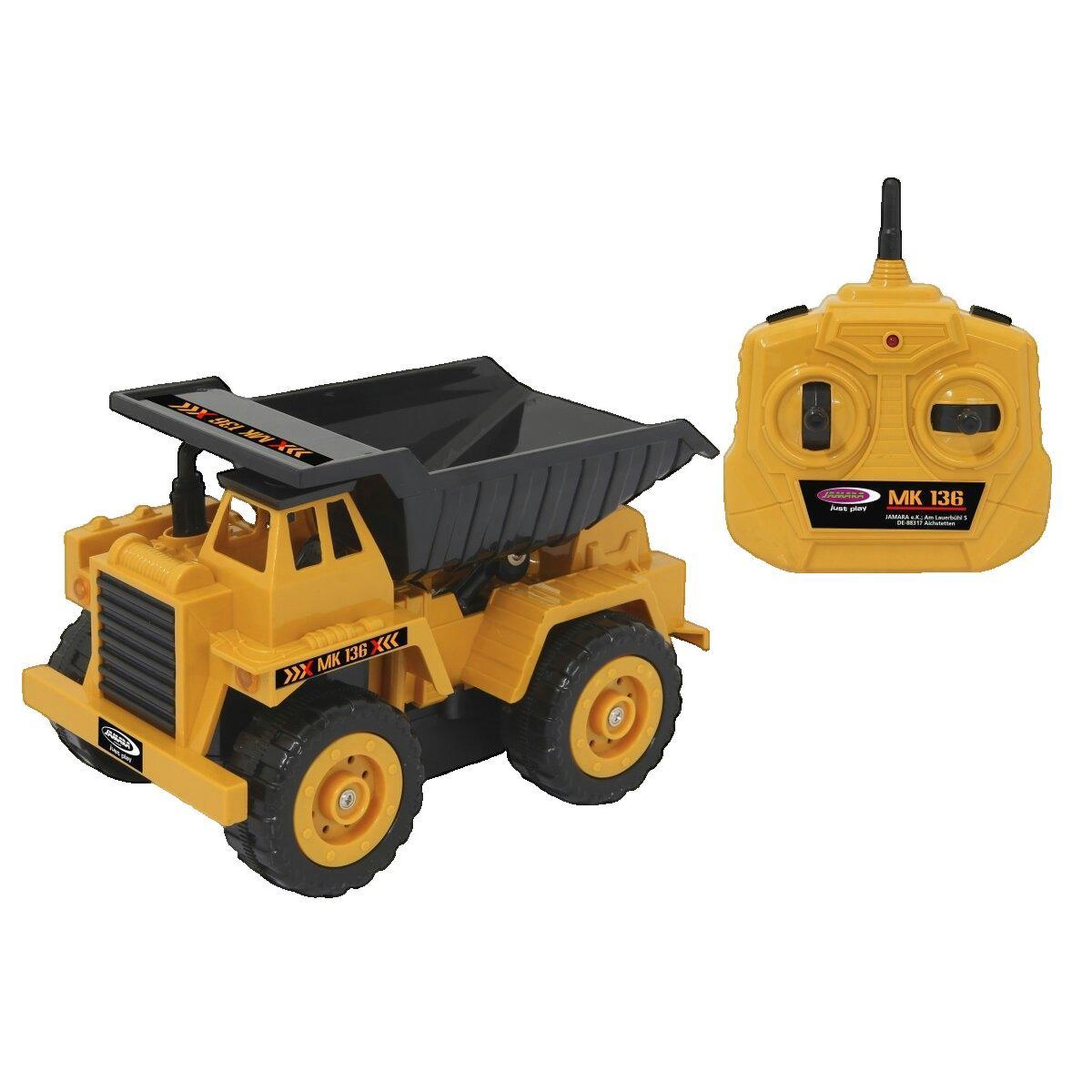 Modelco / Jamara Camion télécommandé Jamara MK136 robuste électrique noir et orange