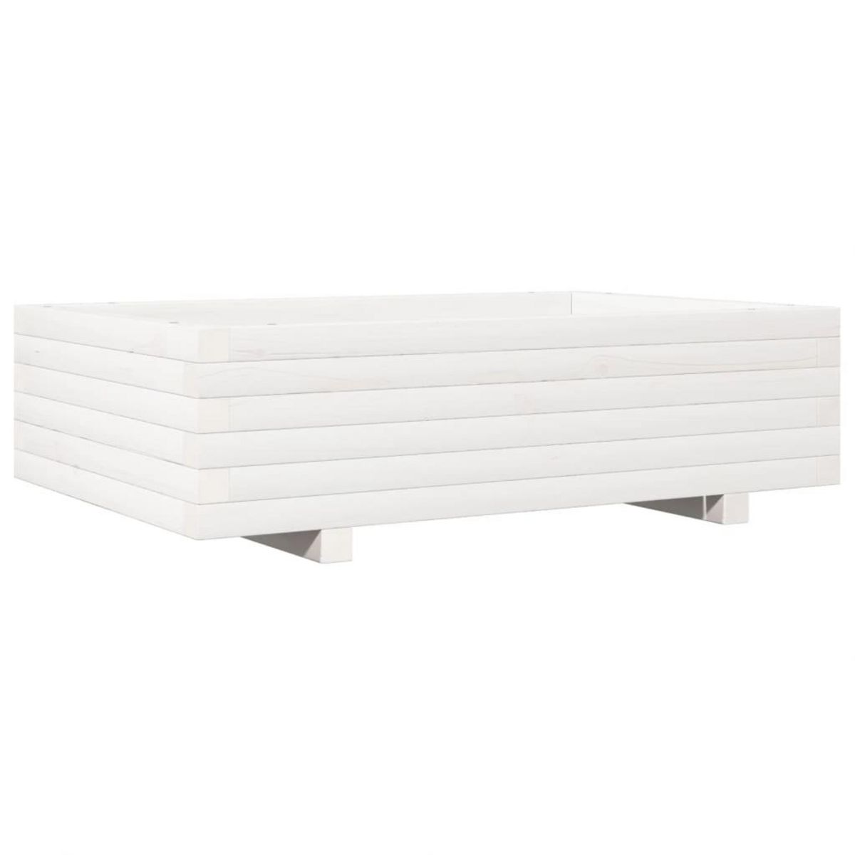 VIDAXL Jardiniere blanc 90x60x26,5 cm bois de pin massif
