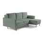 Voir la diapositive 1 : BEST MOBILIER Charlie - canapé d'angle réversible 4 places - convertible avec coffre - en tissu