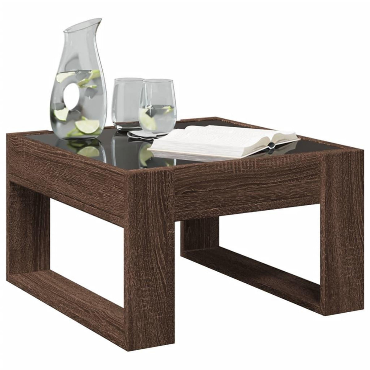 VIDAXL Table basse avec LED infini chene marron 50x53x30 cm