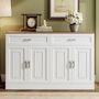 Voir la diapositive 2 : MERAX Buffet 4 porte(s) 2 tiroir(s) - 120 cm blanc+naturel panneau de particules