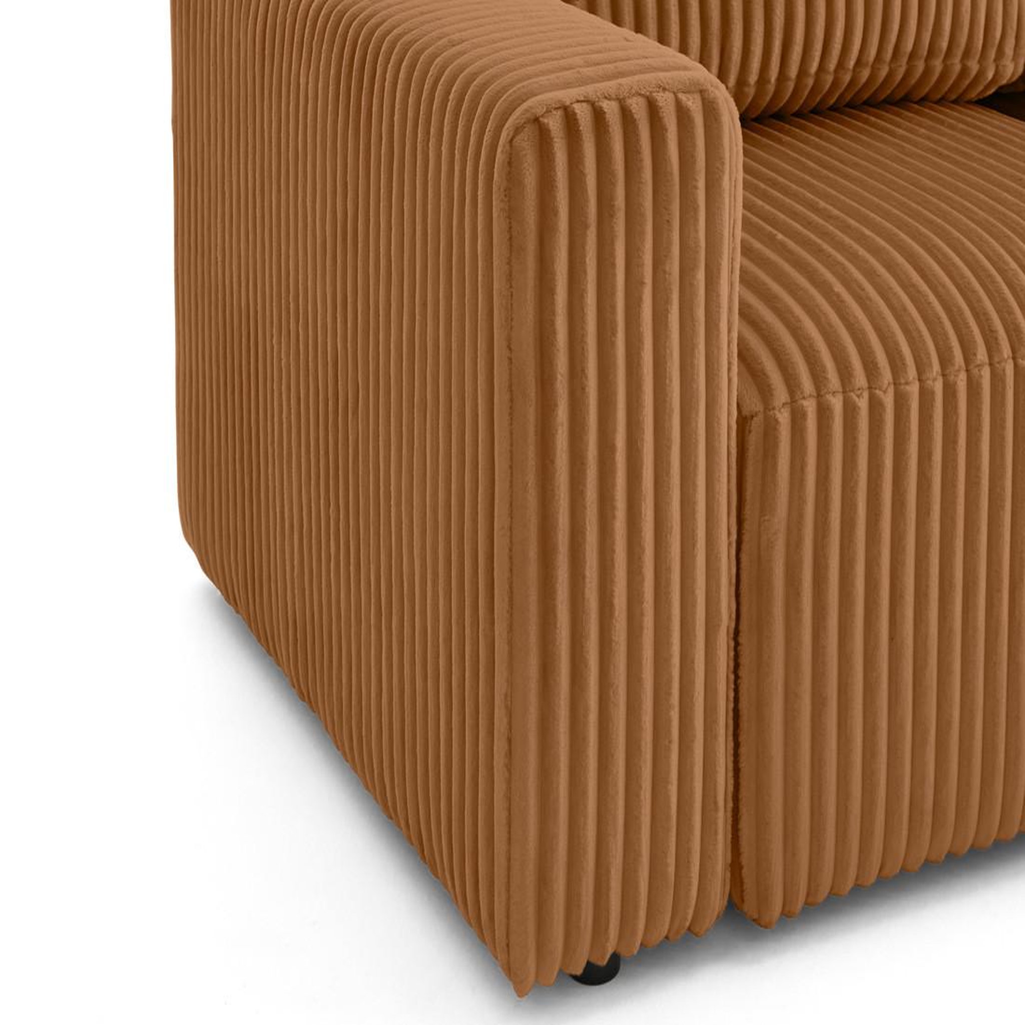 Voir la diapositive 4 : LISA DESIGN Livy - canapé d'angle réversible 4 places convertible avec coffre en velours côtelé grosses côtes