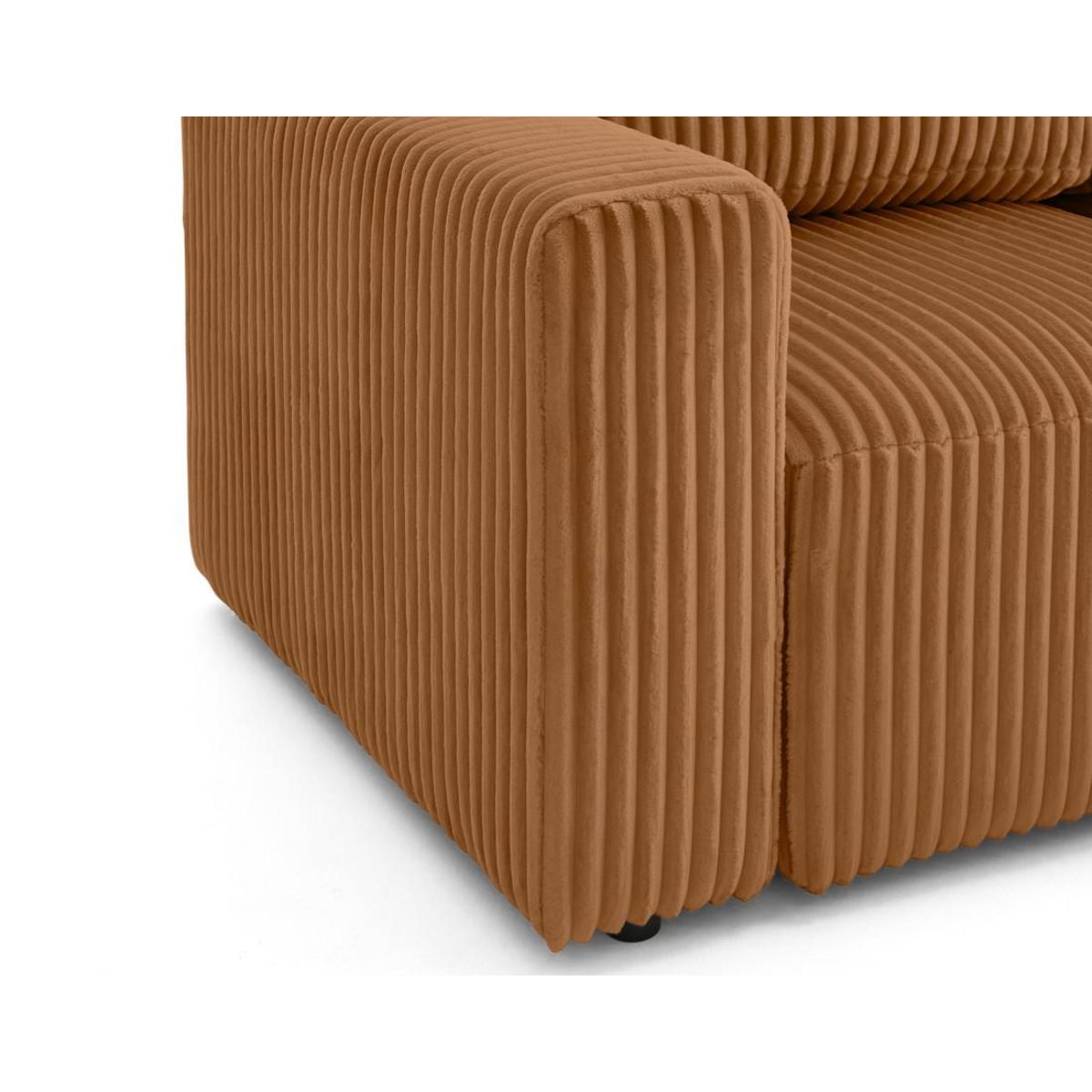 LISA DESIGN Livy - canapé d'angle réversible 4 places convertible avec coffre en velours côtelé grosses côtes