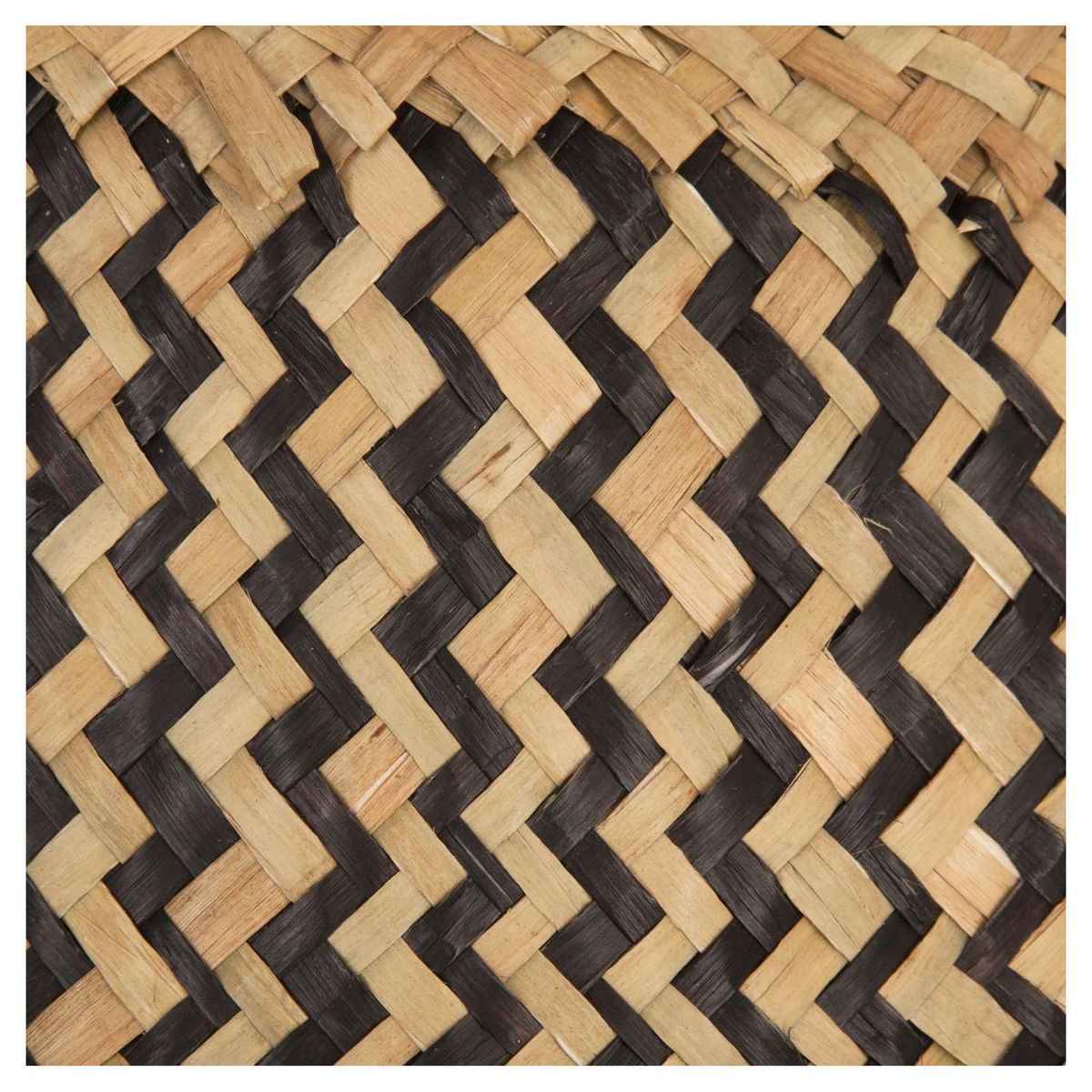 ATMOSPHERA Panier de Rangement Pliable à Anses Seagrass 40cm Noir & Naturel