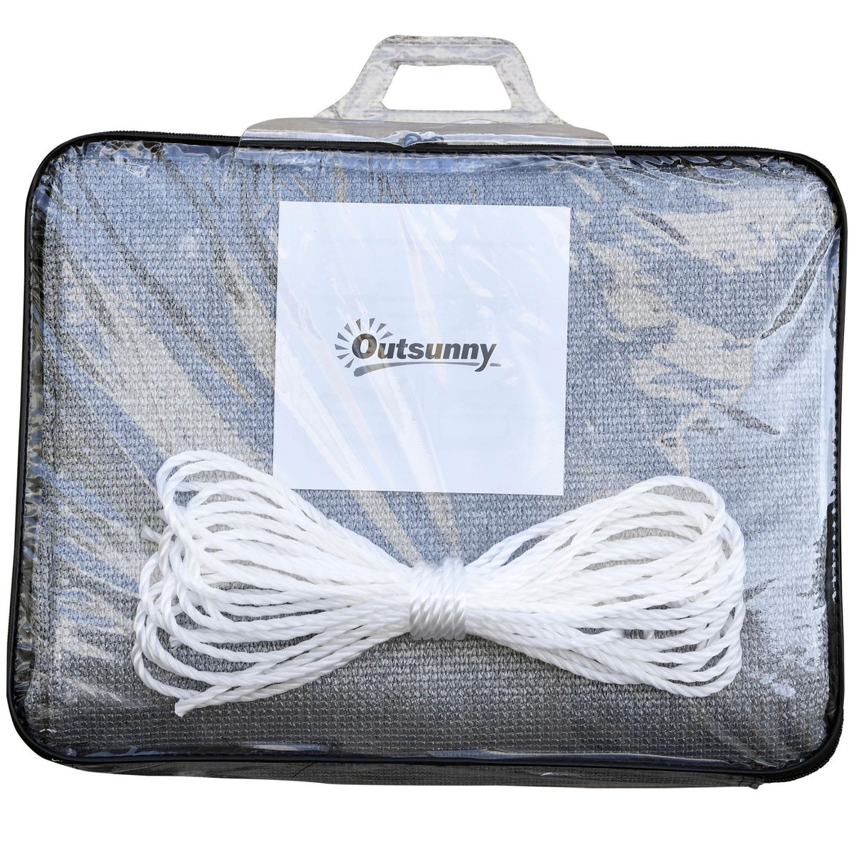 OUTSUNNY Voile d'ombrage rectangulaire 6L x 4l m HDPE gris