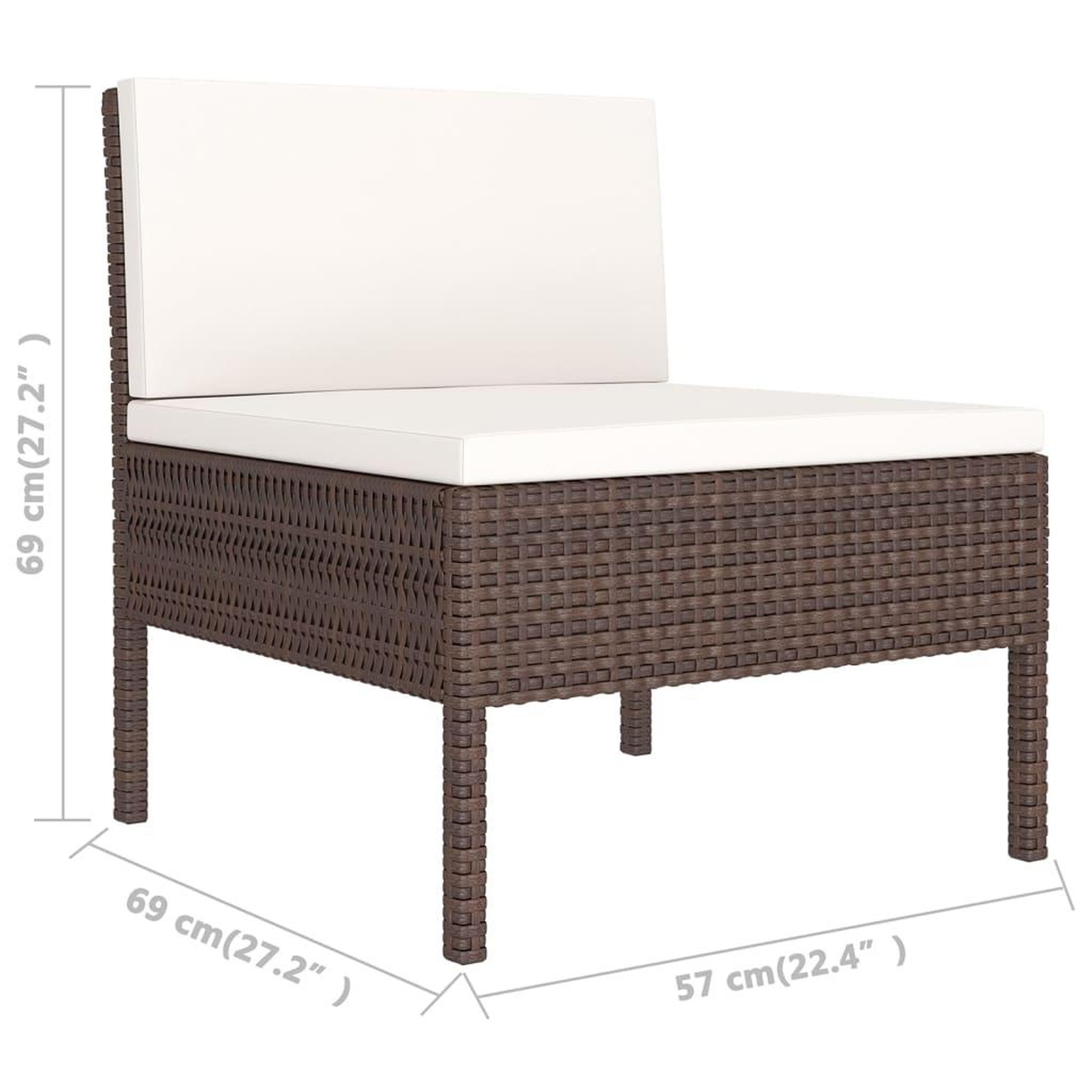 Voir la diapositive 6 : VIDAXL Salon de jardin 9 pcs avec coussins resine tressee marron