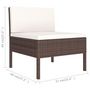 Voir la diapositive 6 : VIDAXL Salon de jardin 9 pcs avec coussins resine tressee marron