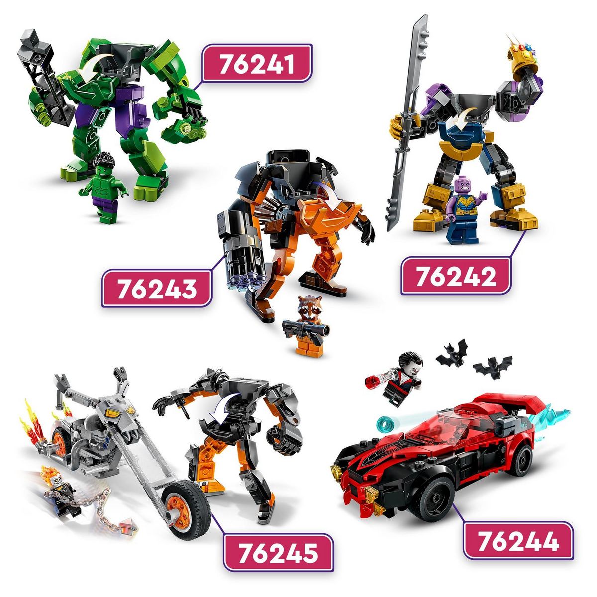 LEGO Marvel Super Heros 76245 Le robot et la moto de Ghost Rider, Jouet avec Figurine Super-Héros