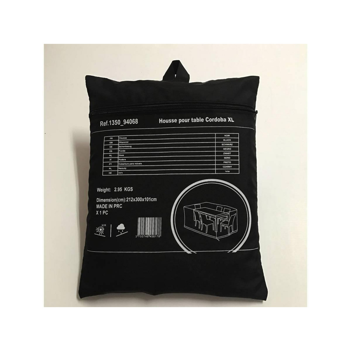 Habitat et Jardin Housse de protection pour salon de jardin repas - 300 x 212 x 101 cm - Noir