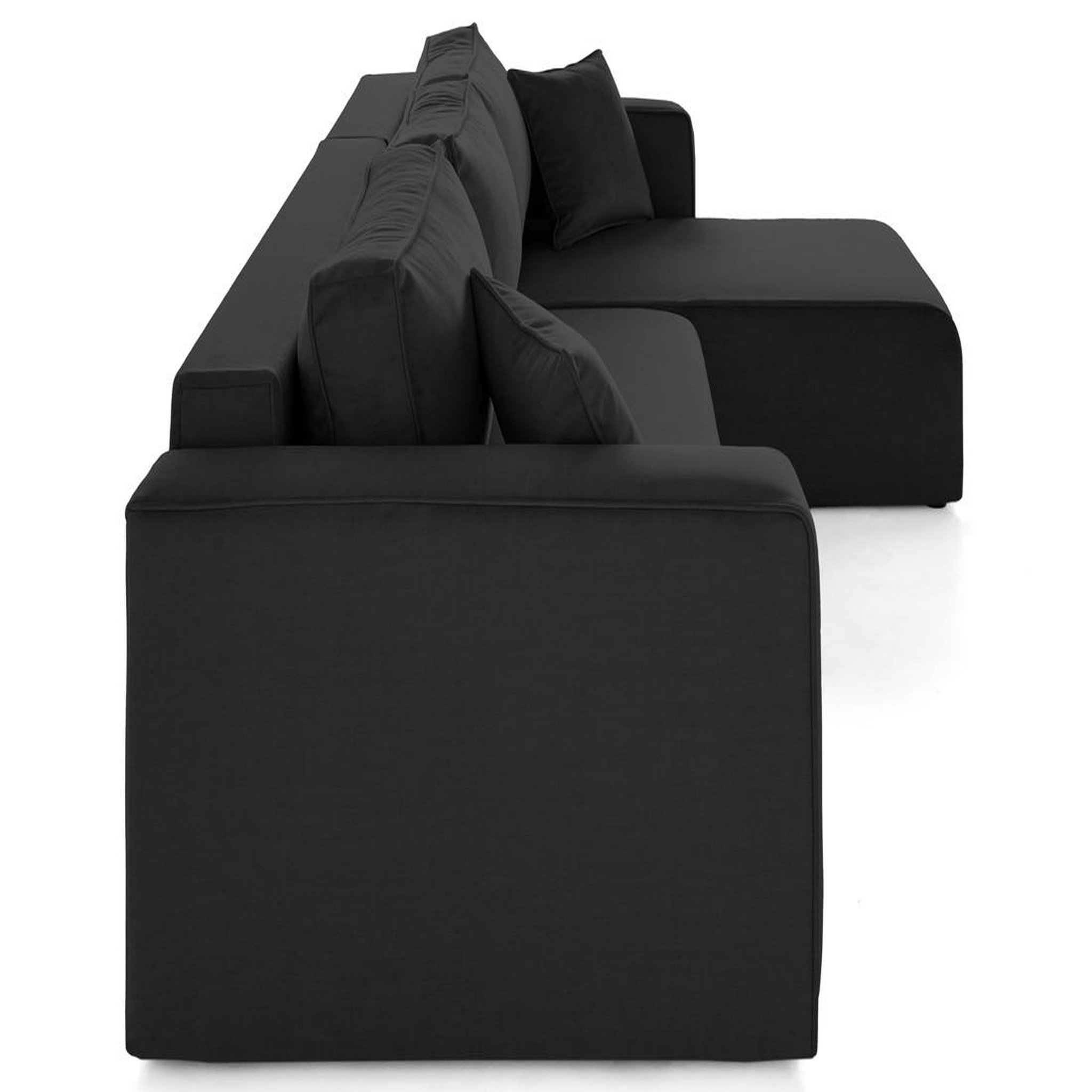 Voir la diapositive 4 : BEST MOBILIER Topaze - canapé d'angle déhoussable réversible 4 places en velours