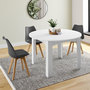 Voir la diapositive 4 : ID MARKET Table à manger extensible ronde DONA 4-8 personnes blanc 110-150 cm