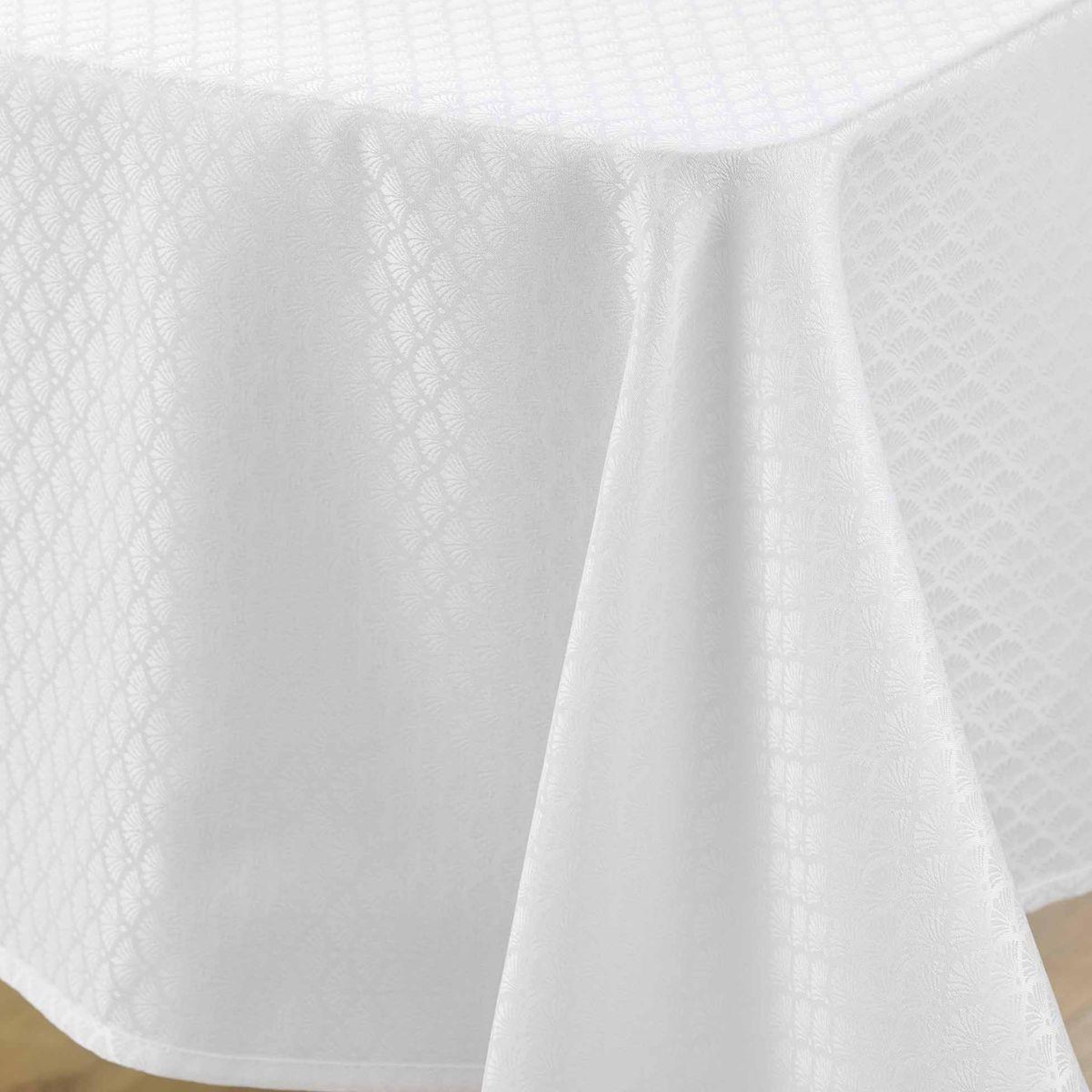Voir la diapositive 2 : Douceur d'Intérieur Nappe jacquard imprimé  artea  140x240cm blanc
