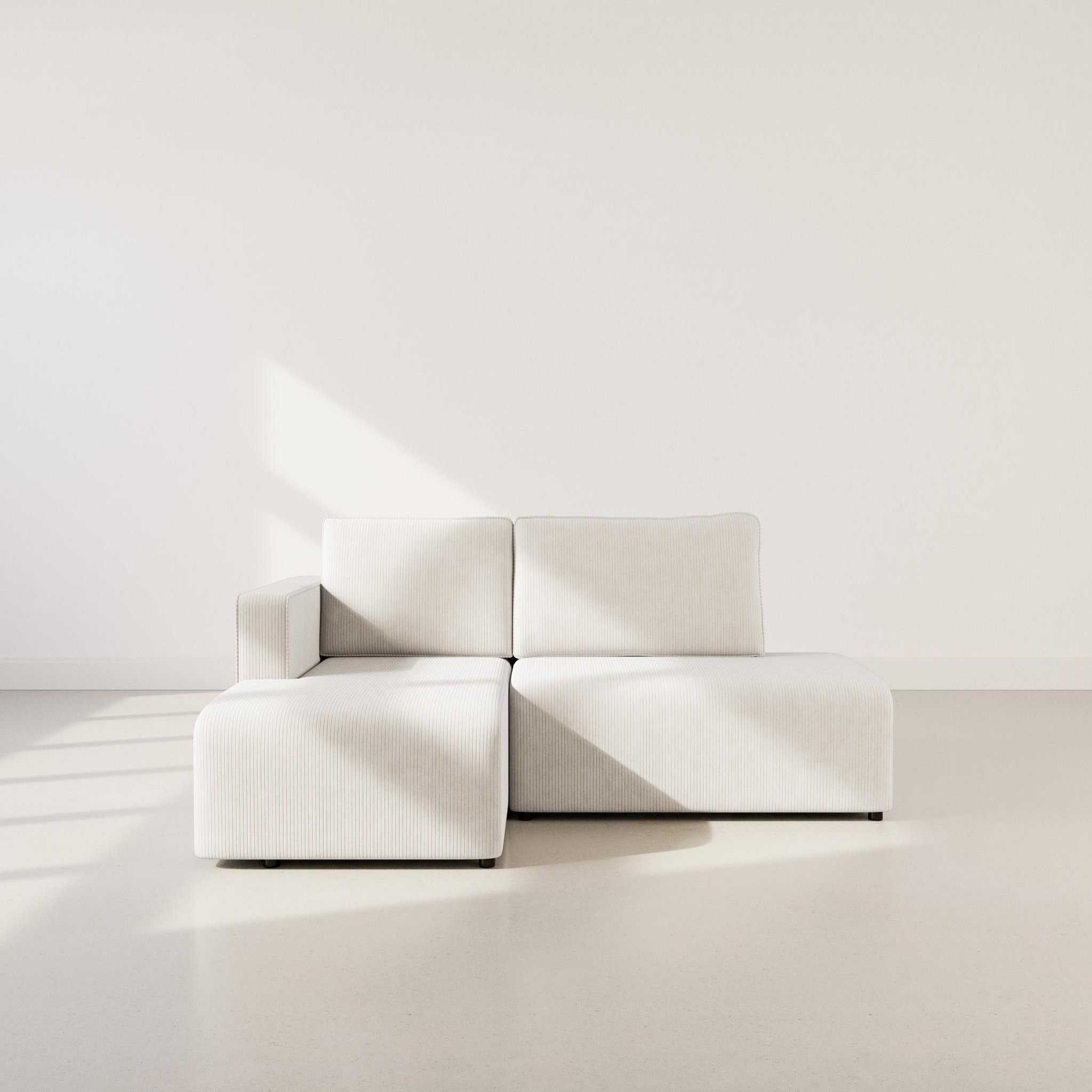 Voir la diapositive 5 : BEST MOBILIER Topaze - canapé d'angle gauche 4 places convertible avec coffre en velours côtelé