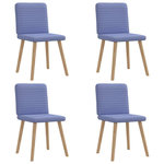 VIDAXL Chaises a manger lot de 4 bleu jean tissu
