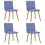 Voir la diapositive 1 : VIDAXL Chaises a manger lot de 4 bleu jean tissu
