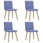 Voir la diapositive 1 : VIDAXL Chaises a manger lot de 4 bleu jean tissu