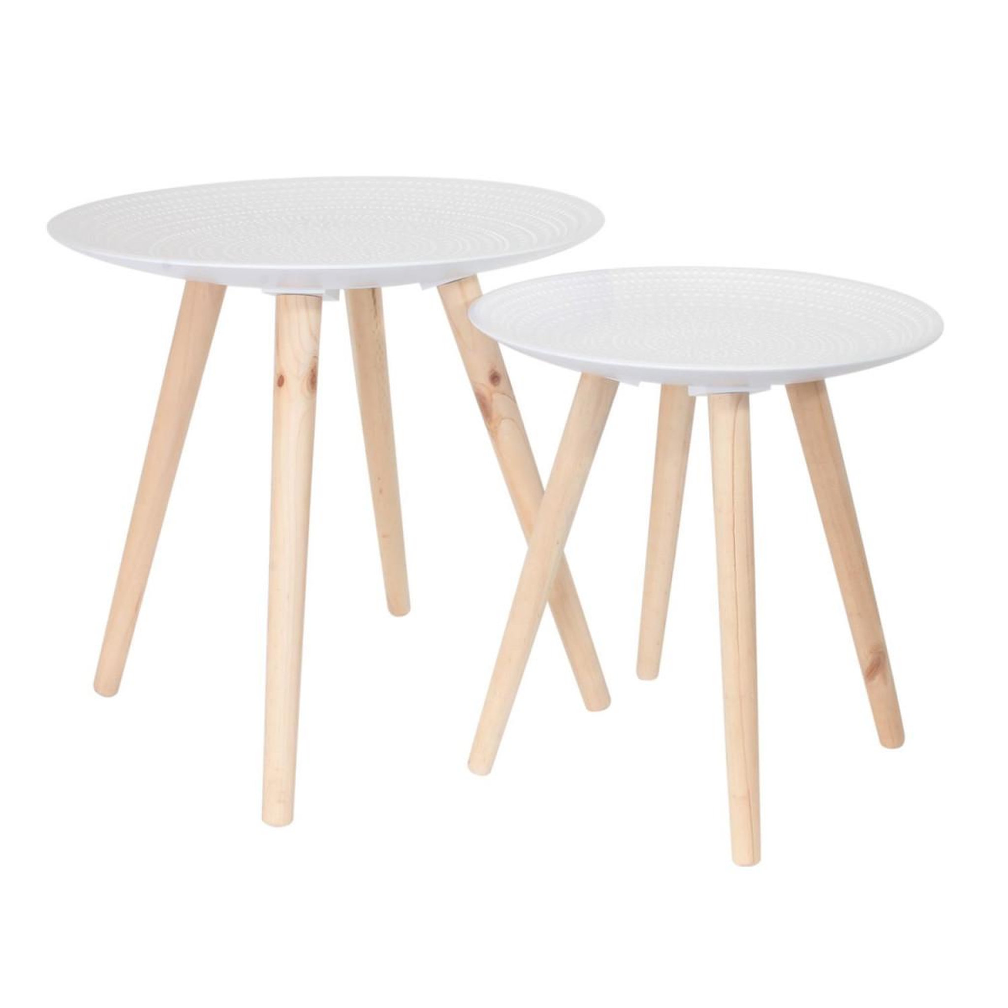 The Home Deco Factory Lot de 2 tables gigognes  sanda  49cm blanc