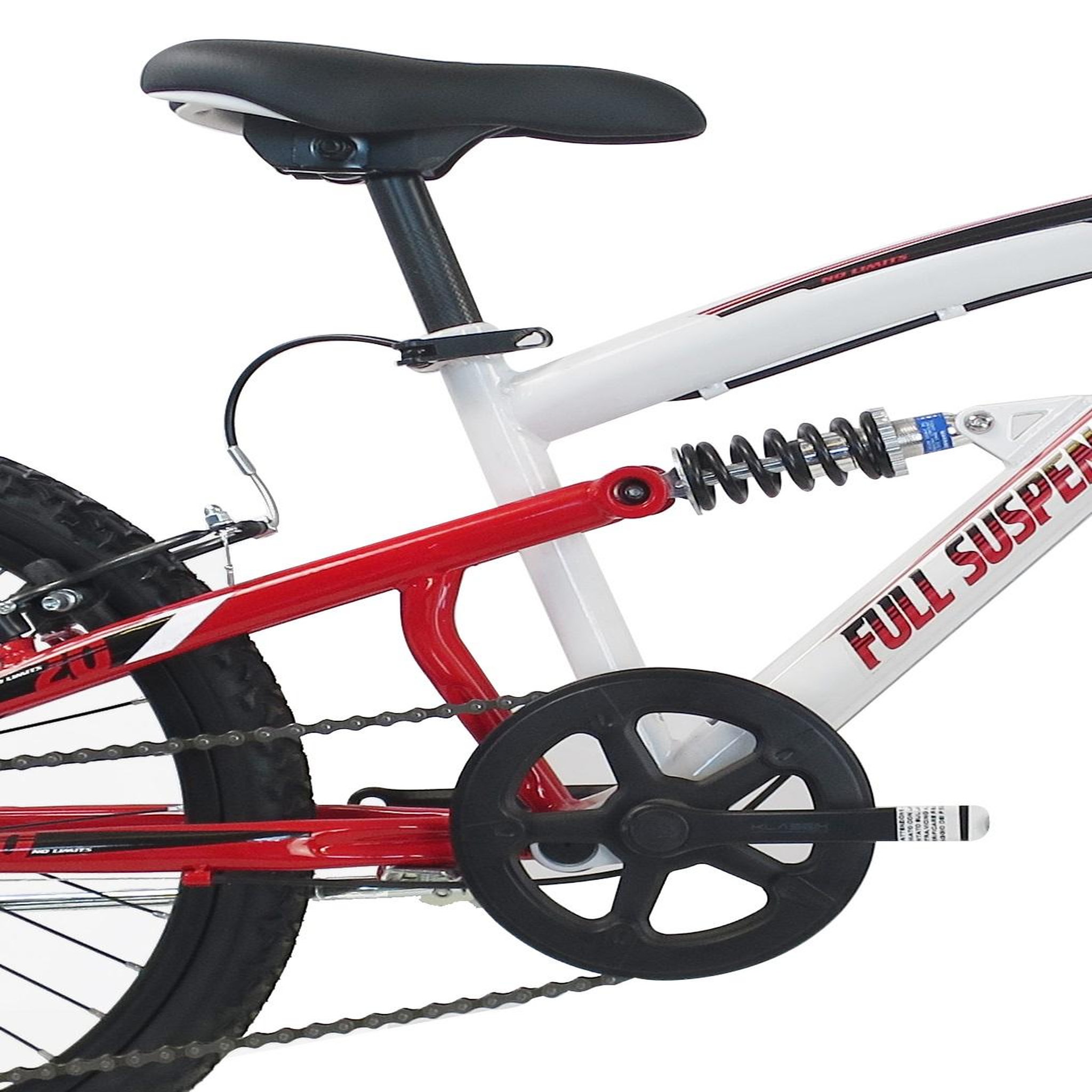 Voir la diapositive 3 : Vélo enfant (120/140 cm) - VTT 20'' Tout Suspendu Mixte - Fourche télescopique - 6 Vitesses  - Dérailleur Shimano TY21 - Freins avant à Disque et V brake arrière - Béquille