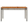 Voir la diapositive 4 : VIDAXL Table de jardin gris 140x80x75 cm resine tressee et bois acacia