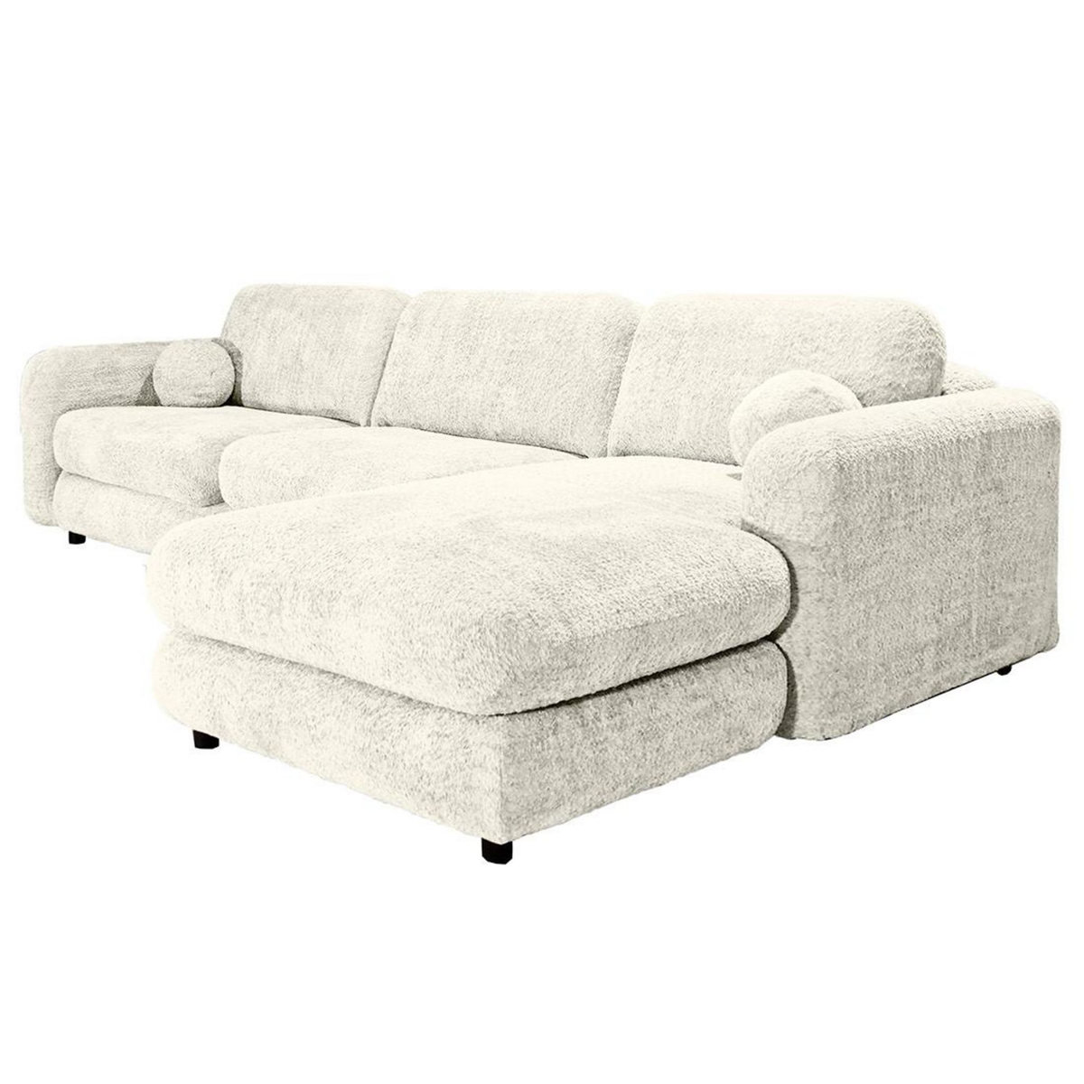 LISA DESIGN Rachel - canapé d'angle droit 4 places en tissu bouclette