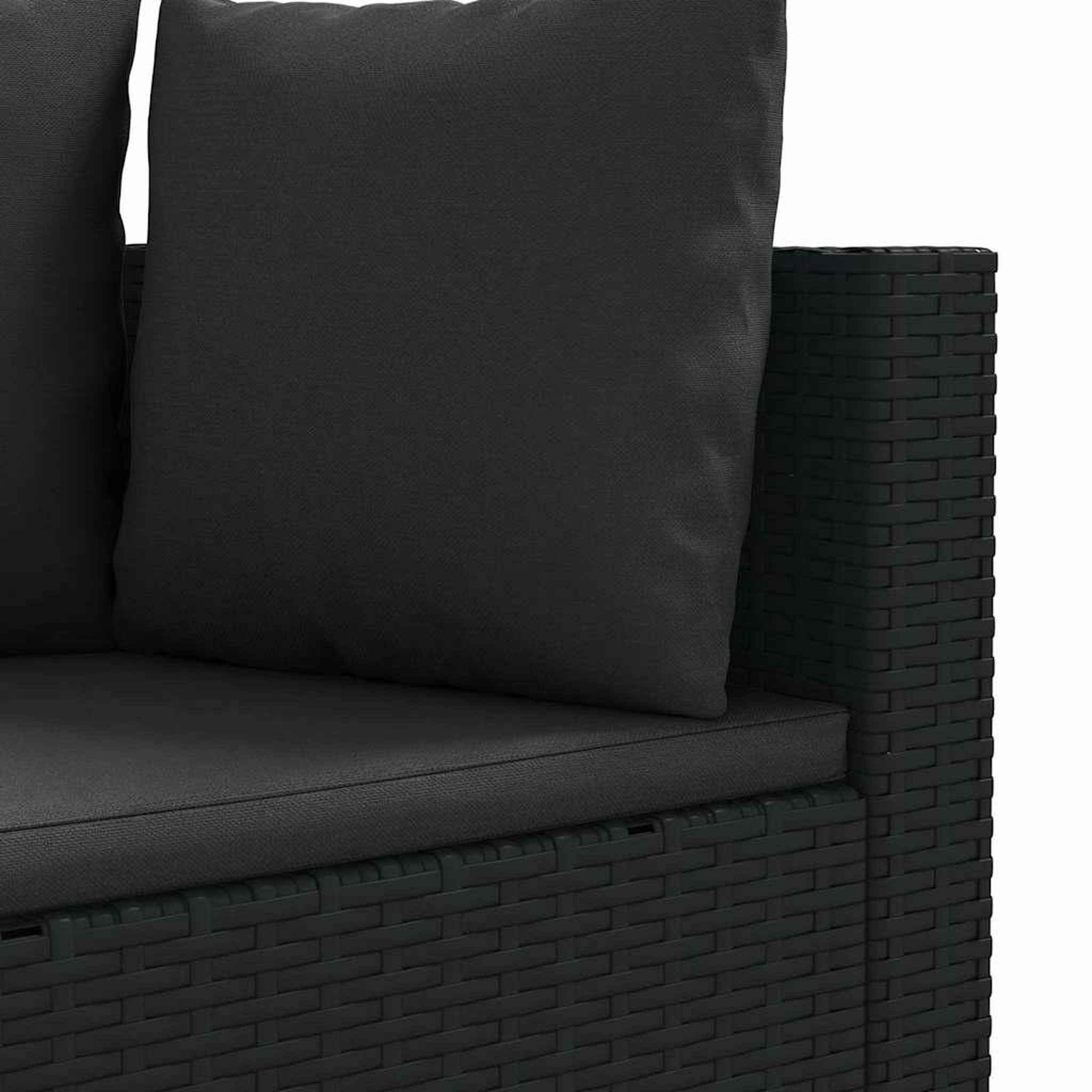 Voir la diapositive 5 : VIDAXL Salon de jardin 5 pcs avec coussins noir resine tressee
