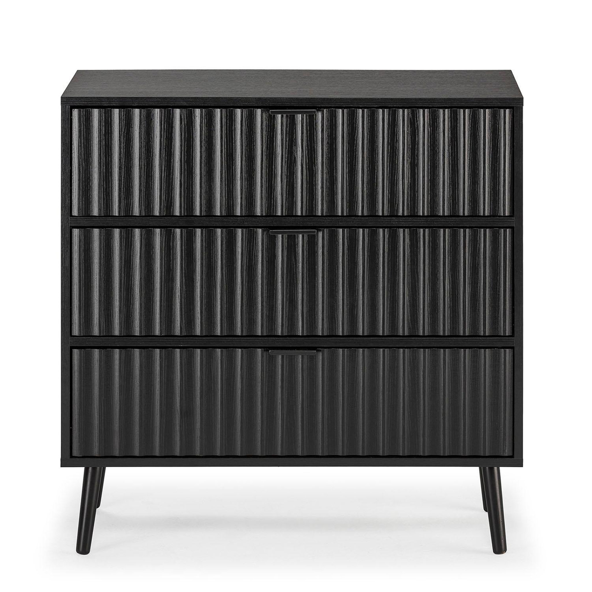 Voir la diapositive 4 : VS VENTA-STOCK Commode Lluvia 3 tiroirs couleur noir