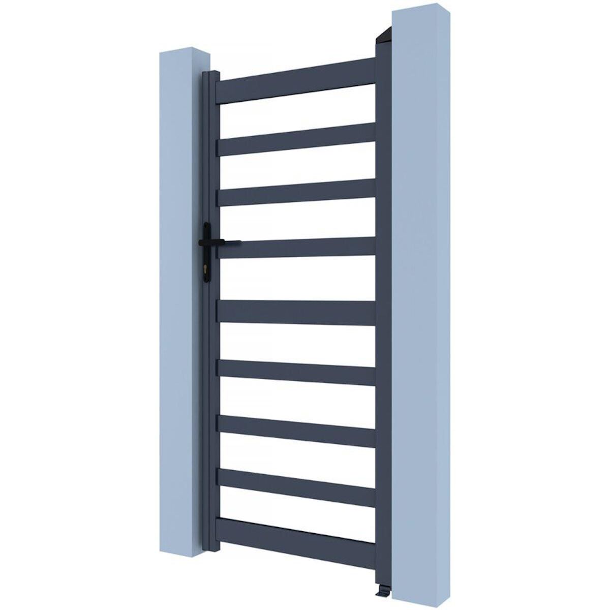 Habitat et Jardin Portillon aluminium ajouré  Marius  - 100 x 120 cm  - Gris