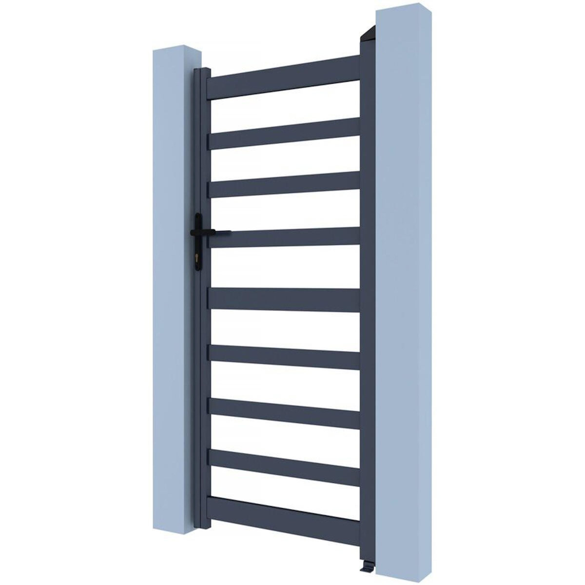 Habitat et Jardin Portillon aluminium ajouré  Marius  - 100 x 120 cm  - Gris