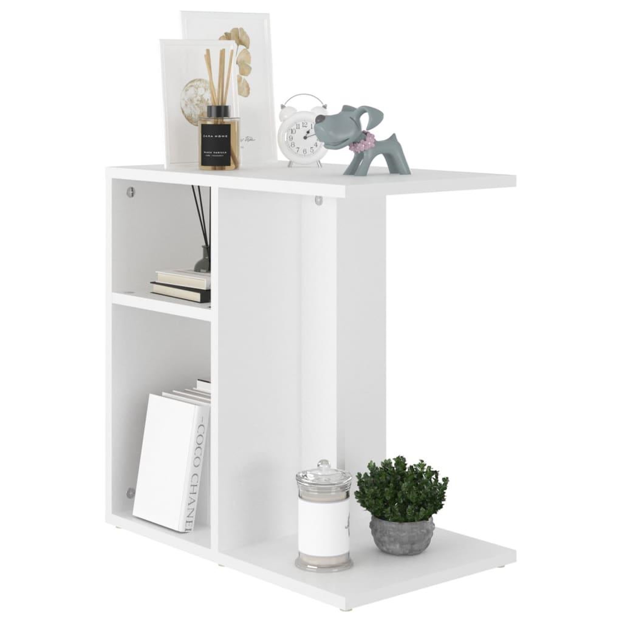 Voir la diapositive 3 : VIDAXL Table d'appoint Blanc 50x30x50 cm Bois d'ingenierie