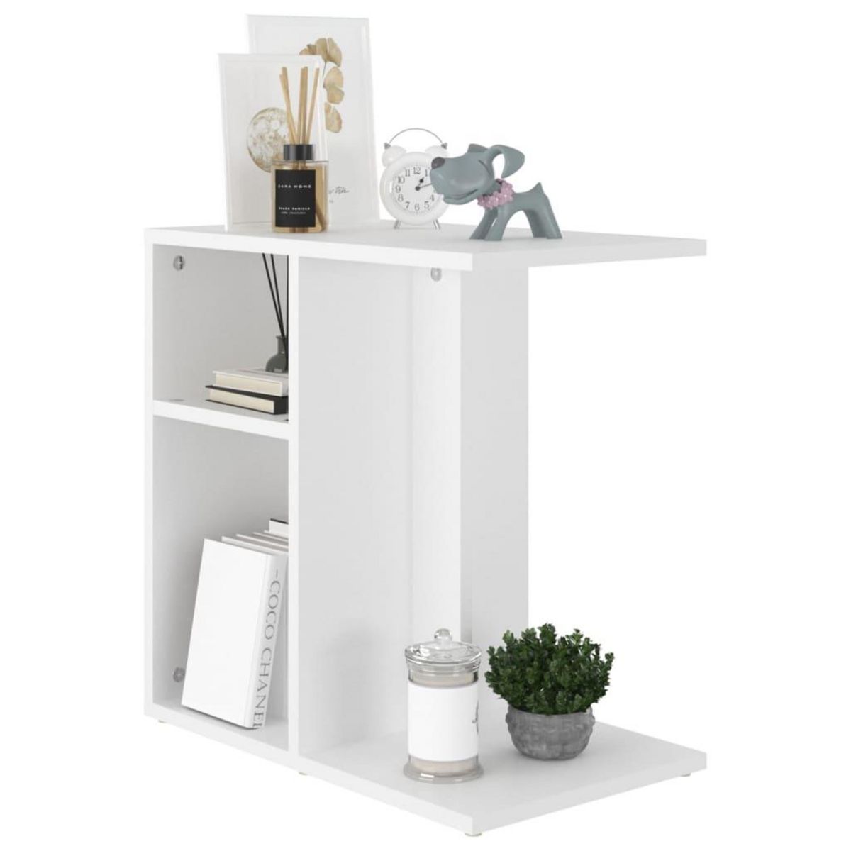 VIDAXL Table d'appoint Blanc 50x30x50 cm Bois d'ingenierie