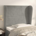 VIDAXL Tete de lit avec oreilles Gris clair 93x23x118/128 cm Velours