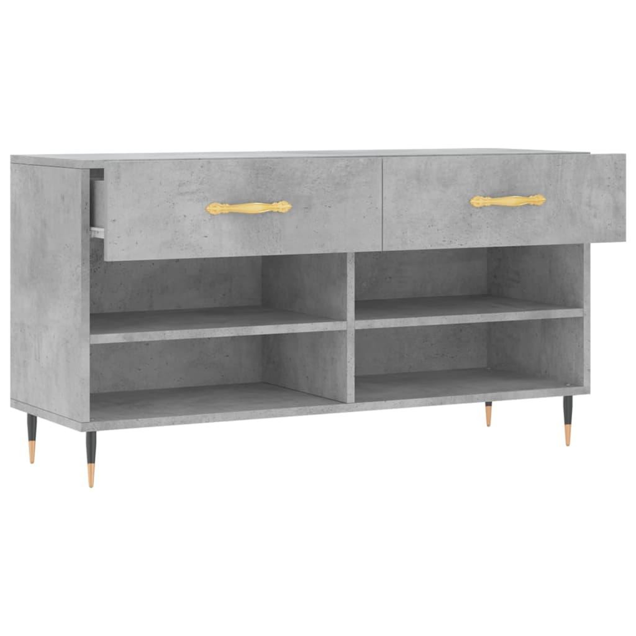 Voir la diapositive 5 : VIDAXL Banc a chaussures gris beton 102x35x55 cm bois d'ingenierie