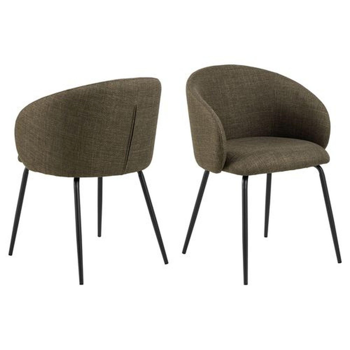 TOILINUX Lot de 2 chaises en tissu avec accoudoirs SÖREN