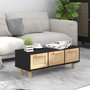 Voir la diapositive 1 : VIDAXL Table basse Noir 80x40x30 cm Bois d'ingenierie et pin massif