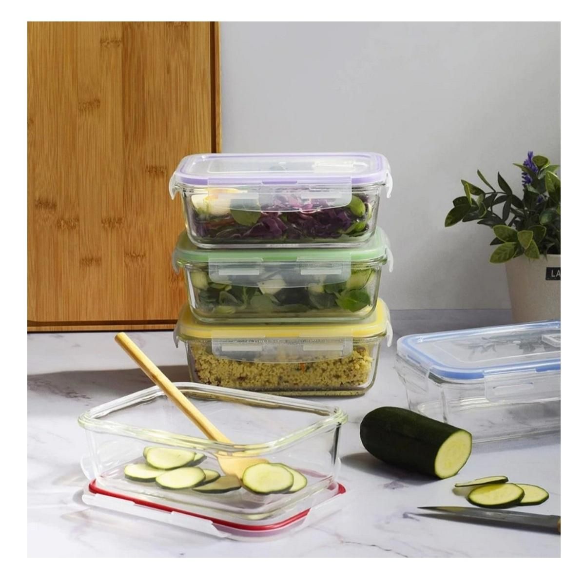 PEBBLY 5 boîtes rectangulaires batch cooking - PKV-5SRB