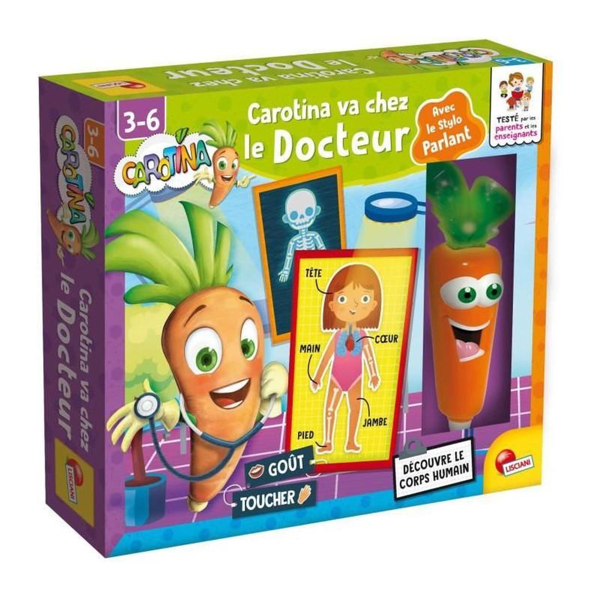 LISCIANI GIOCHI Docteur - Stylo parlant - CAROTINA - Découverte du corps humain, Stylo interactif