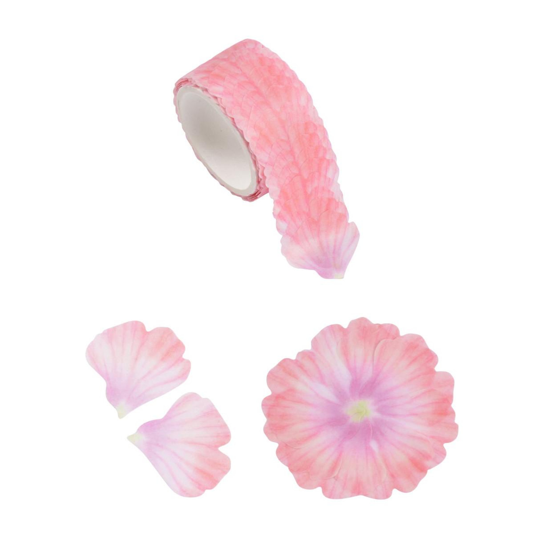 HOMEA Ruban masking tape  200 pétales pivoines  3cm rose