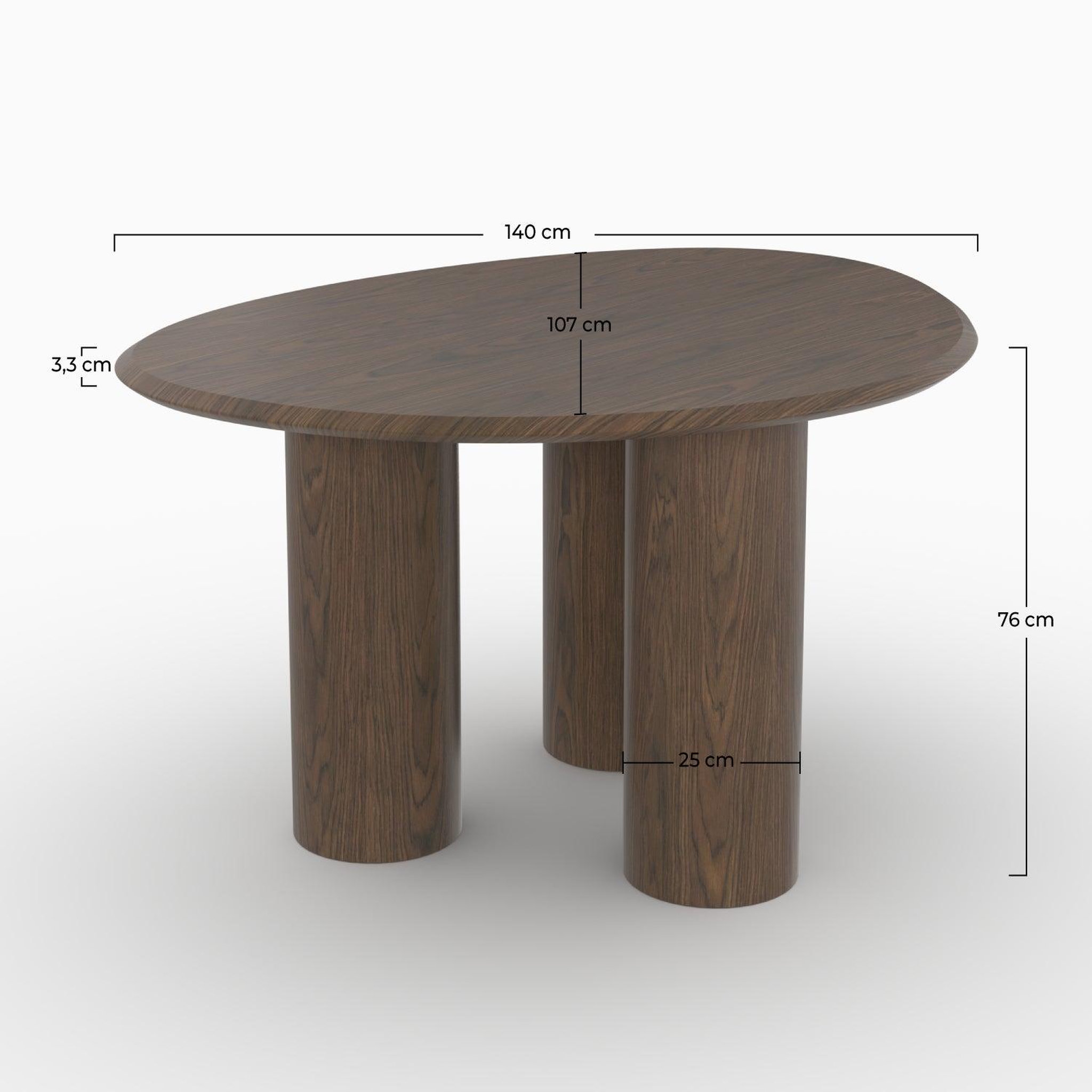 Voir la diapositive 4 : MAISON PAVANE Table organique en placage noyer, 6 personnes-aya