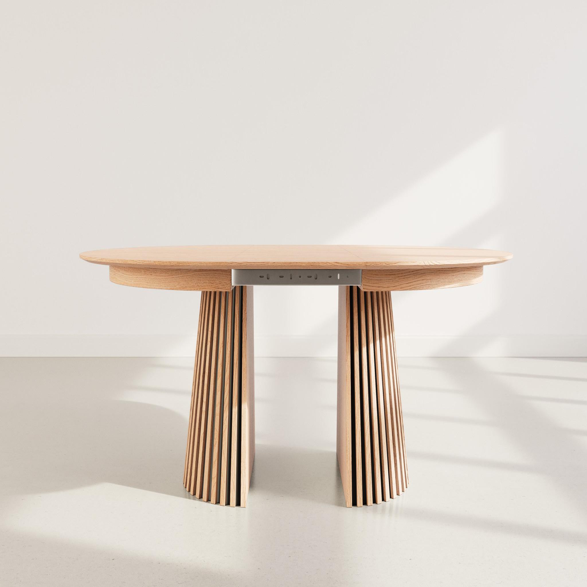 Voir la diapositive 2 : BEST MOBILIER Freya - table à manger ronde extensible - 6 à 10 personnes