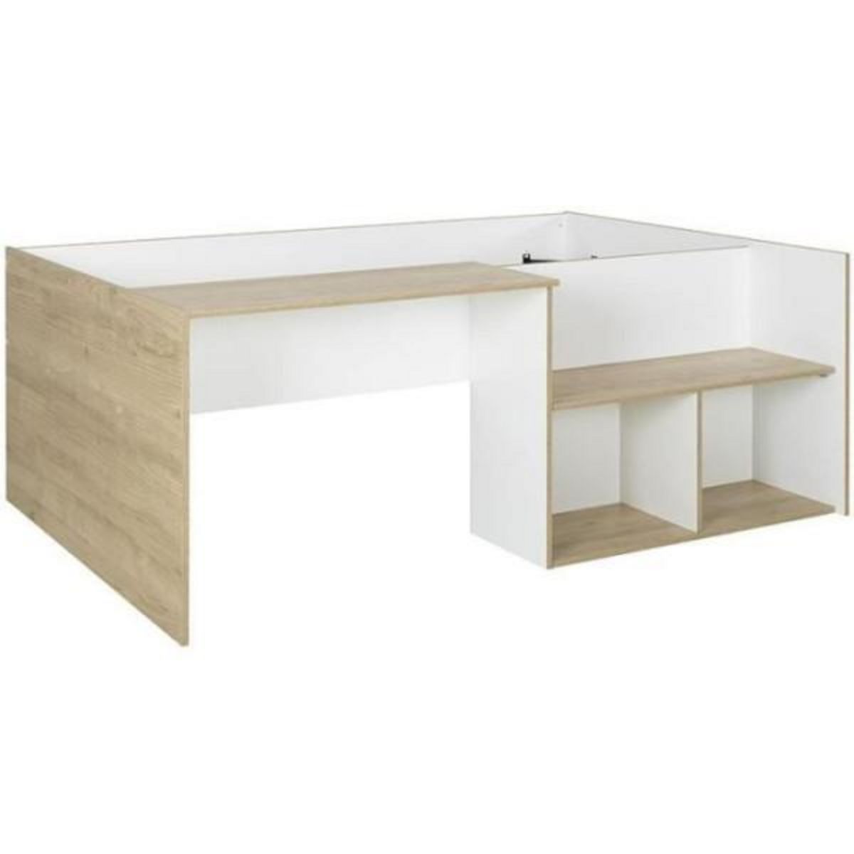 DIAGONE Lit combiné enfant OSCAR - 90 x 190 cm - Chene clair / Blanc - Diagone