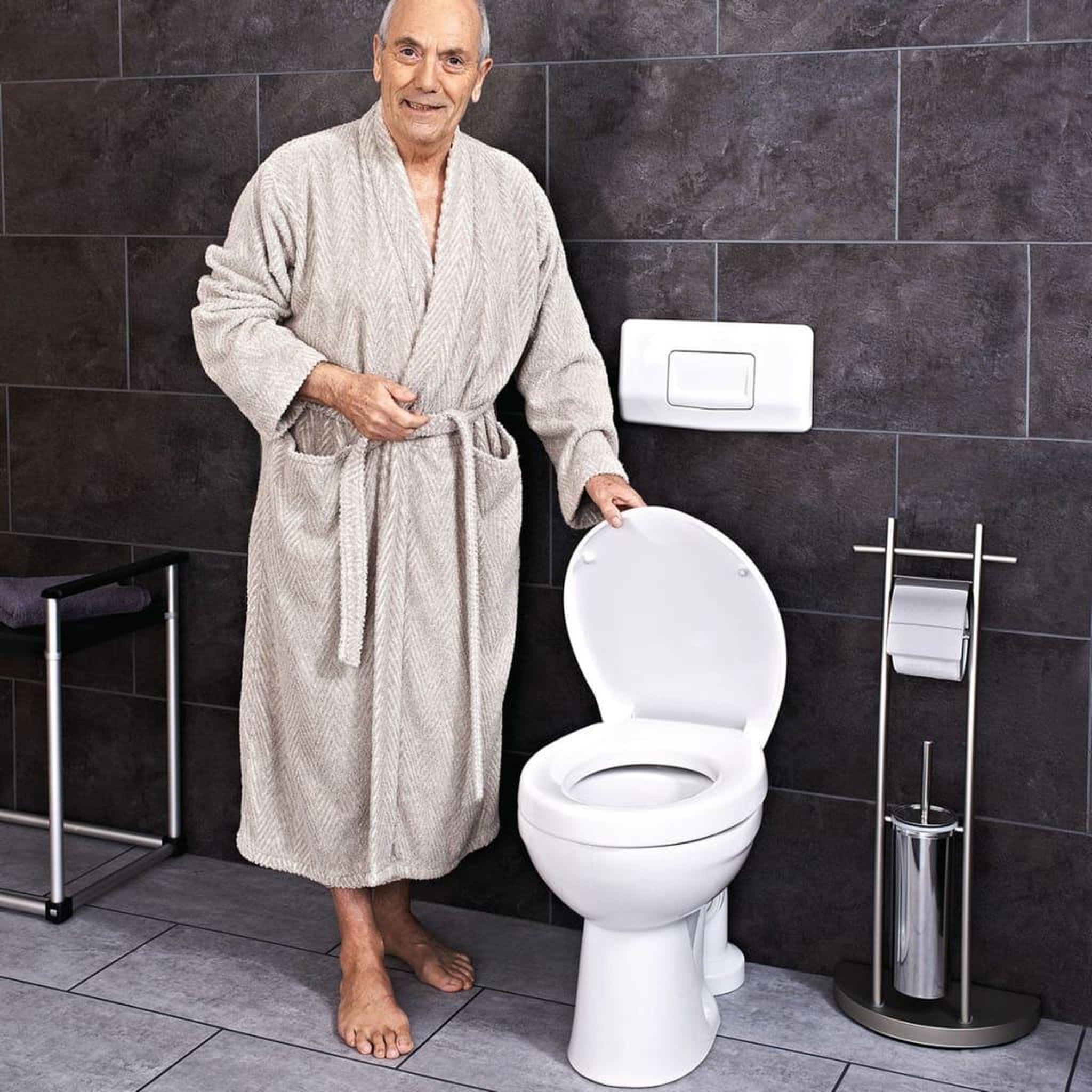 Voir la diapositive 3 : RIDDER RIDDER Siege de toilette fermeture en douceur Premium Blanc A0070700