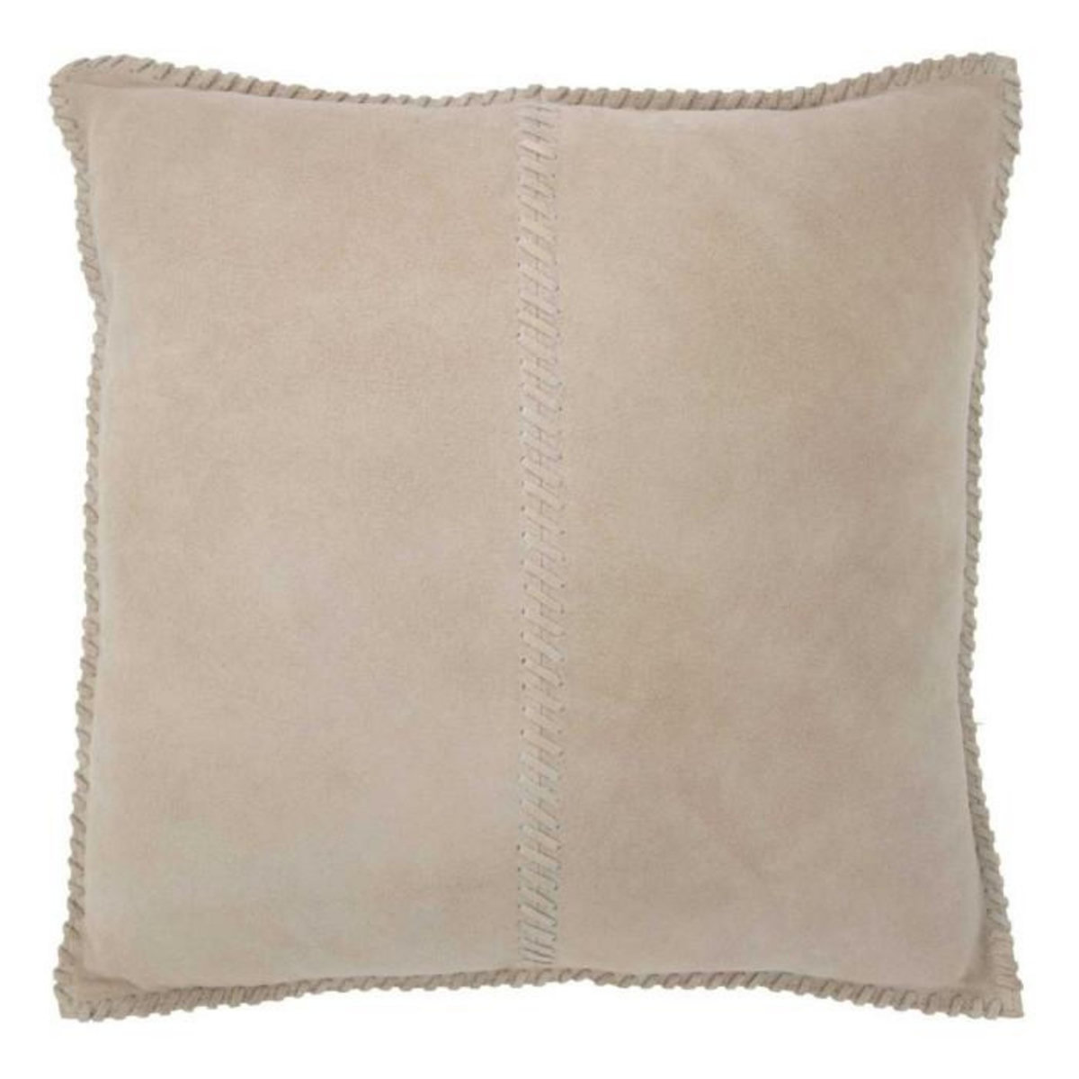 Paris Prix Coussin Déco en Cuir  Coleman  45x45cm Gris